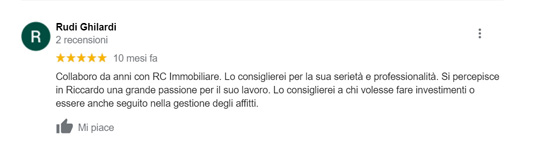 Recensione Google di Rudi Ghilardi