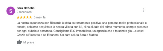 Recensione Google di Sara Bettolini